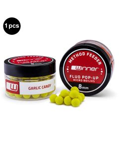 Method/Feeder Fluo Pop-Up Micro Boilies 8mm/20g Garlic Candy