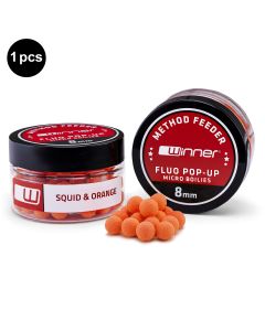 Method/Feeder Fluo Pop-Up Micro Boilies 8mm/20g Squid&Orange